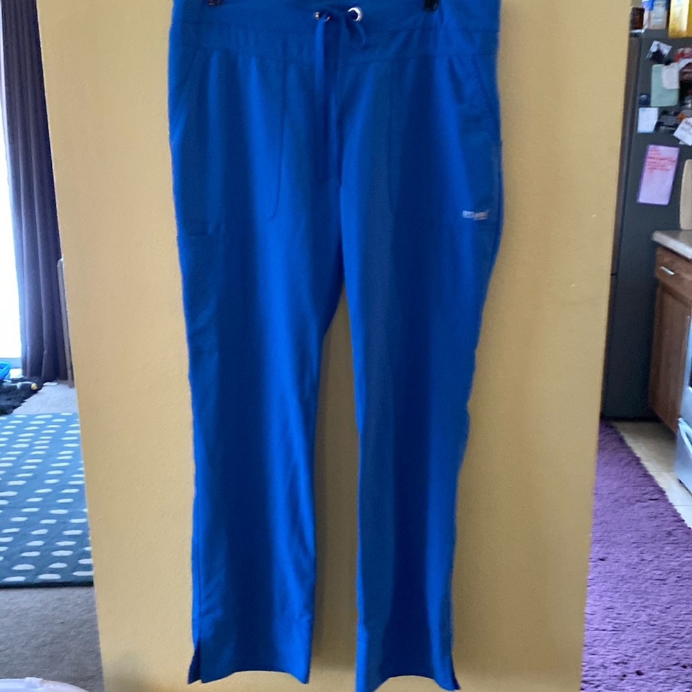 Royal Blue Scrub Pants, minor stitching flaw in bootie area-shown in last pic.
